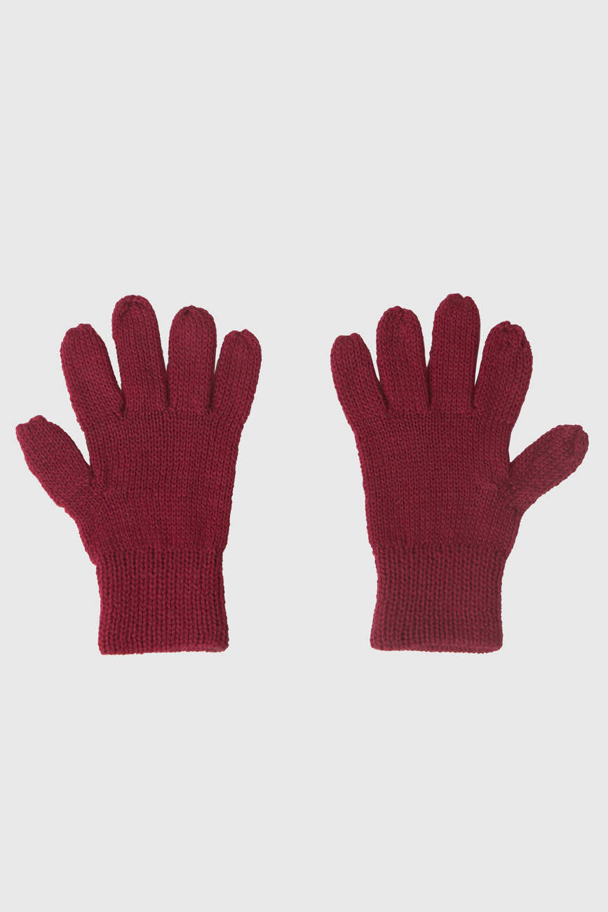 Maroon Plain Woollen Gloves (1 to 2 years) | Kids